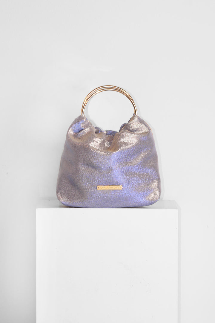 Bolso Mini-Prado GLAM · Metalizado Malva