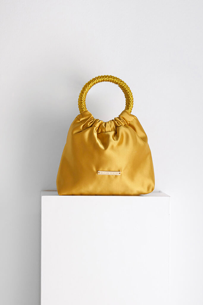 Bag Bolso Mostaza Boda Bolso De Fiesta De Satén — Olvido Madrid