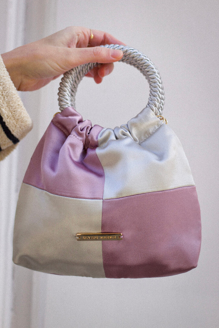 Mini-Prado Patchwork · Malva y gris