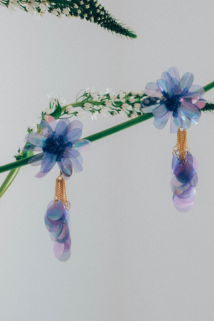 Pendientes Caribe · Lila Transparente