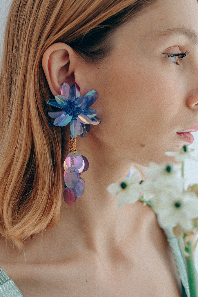 Pendientes Caribe · Lila Transparente