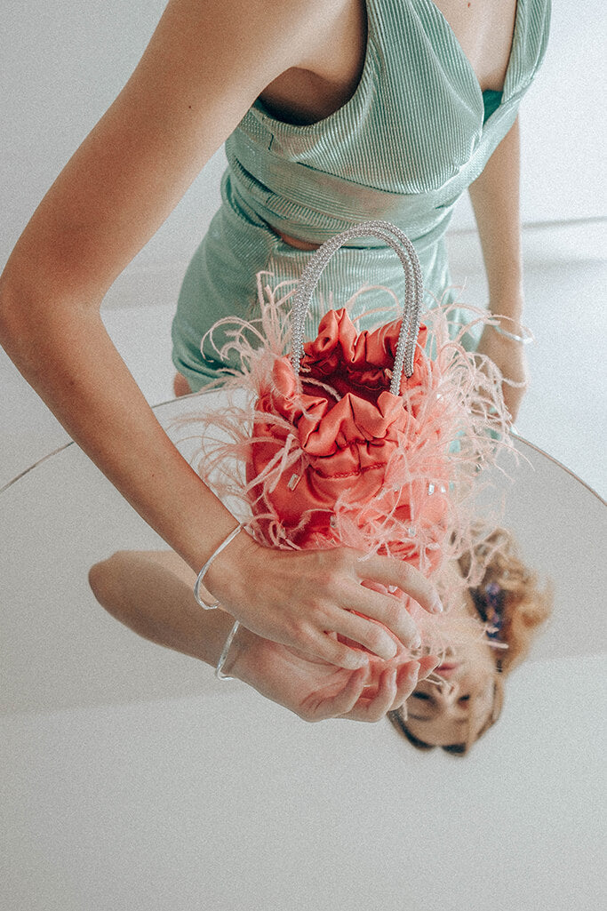 Bolso Gala · Plumas Coral