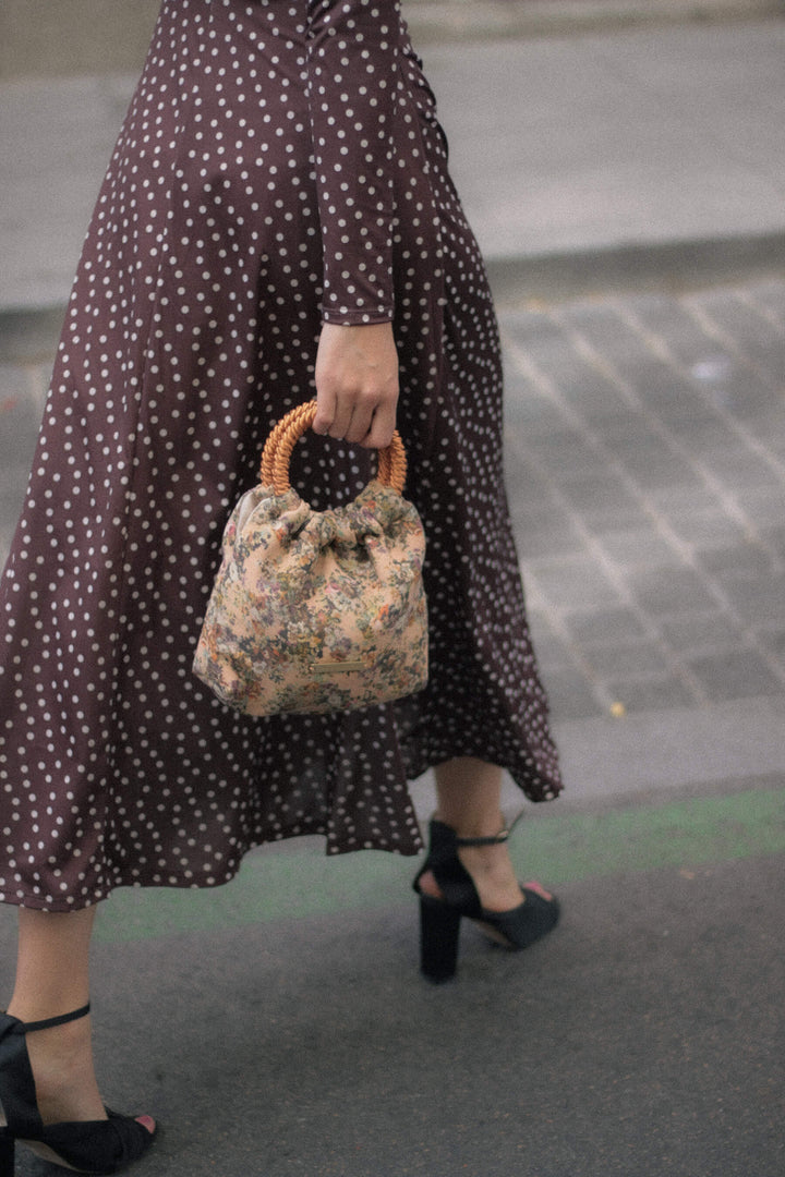 Mini-Prado · Bolso flores melocotón