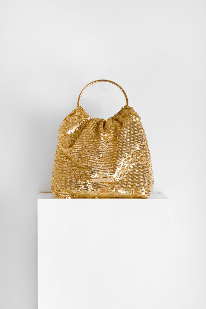 Bolso Mini-Prado GLAM · Lentejuelas Doradas