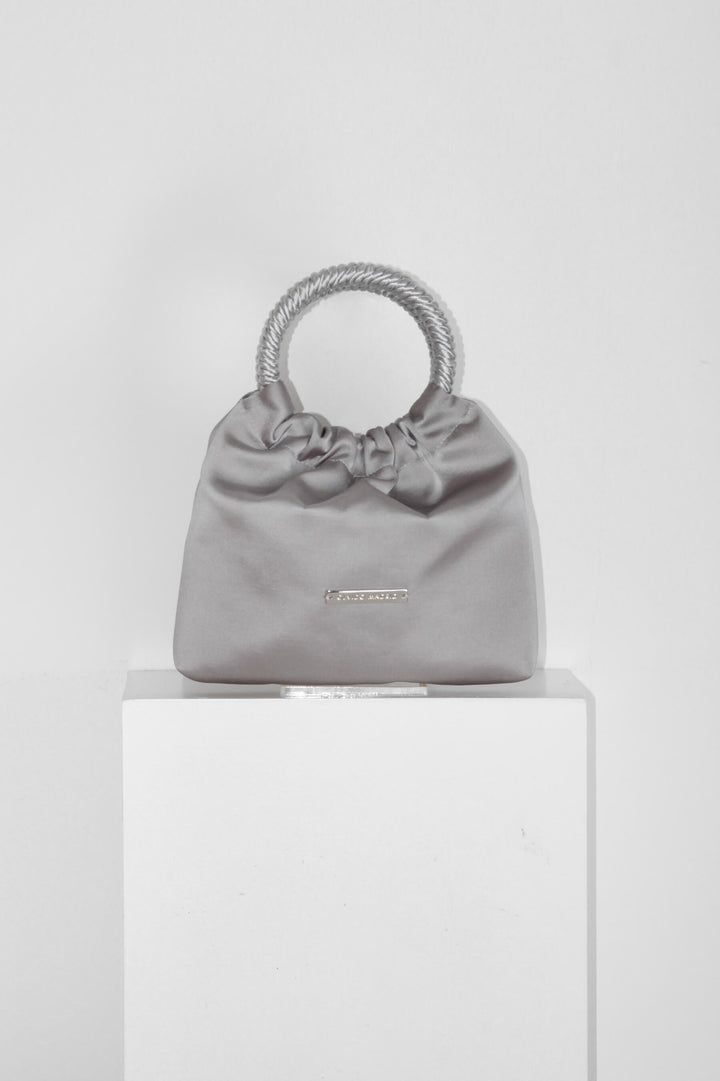 Bolso Mini-Prado · Satén Gris