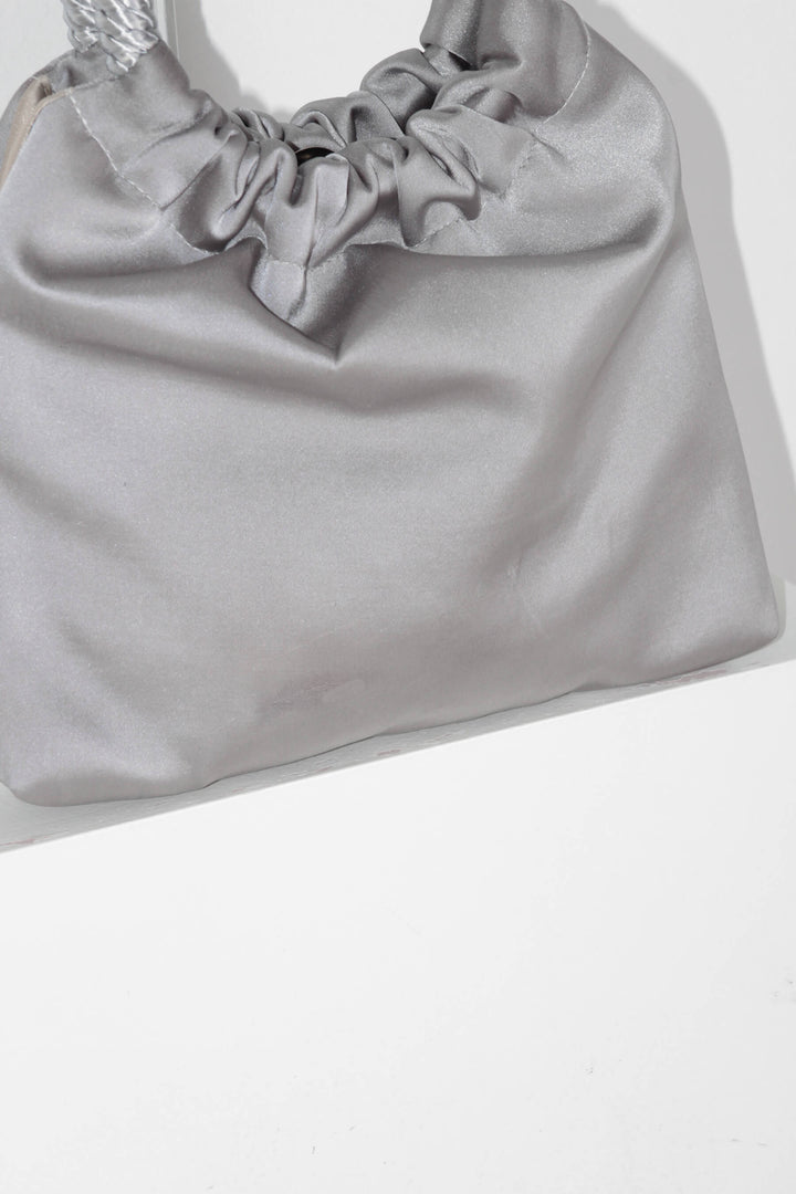 Bolso Mini-Prado · Satén Gris