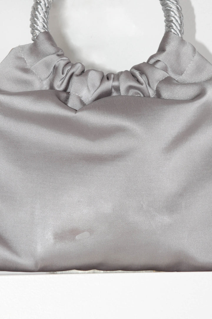 Bolso Mini-Prado · Satén Gris