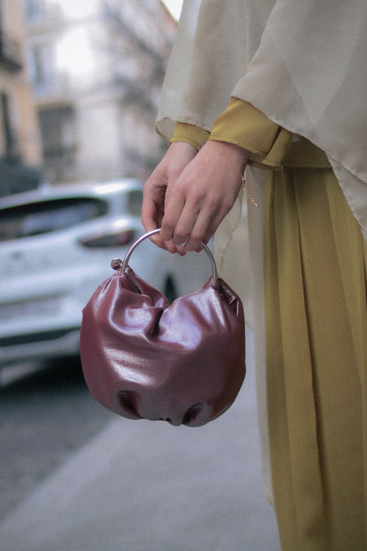 Bolso Sofía · Granate metalizado
