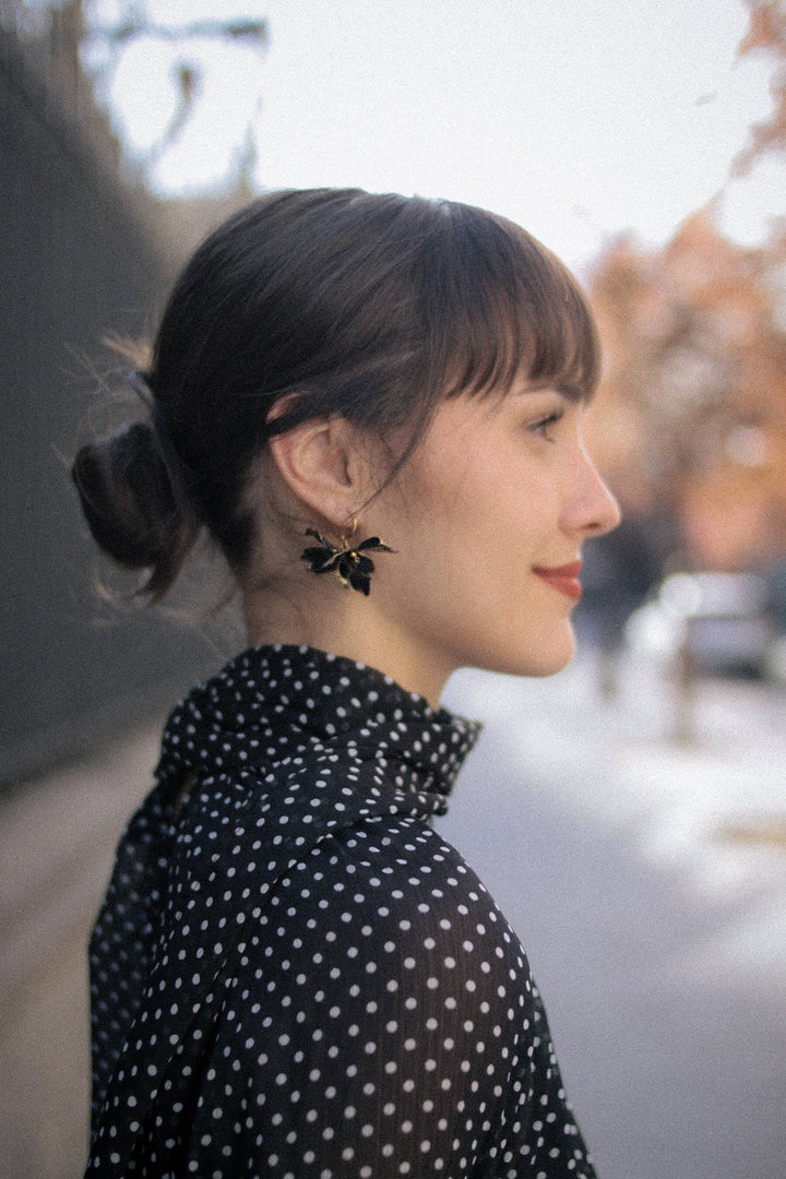 Pendientes Fiorela XL · Esmalte Negro