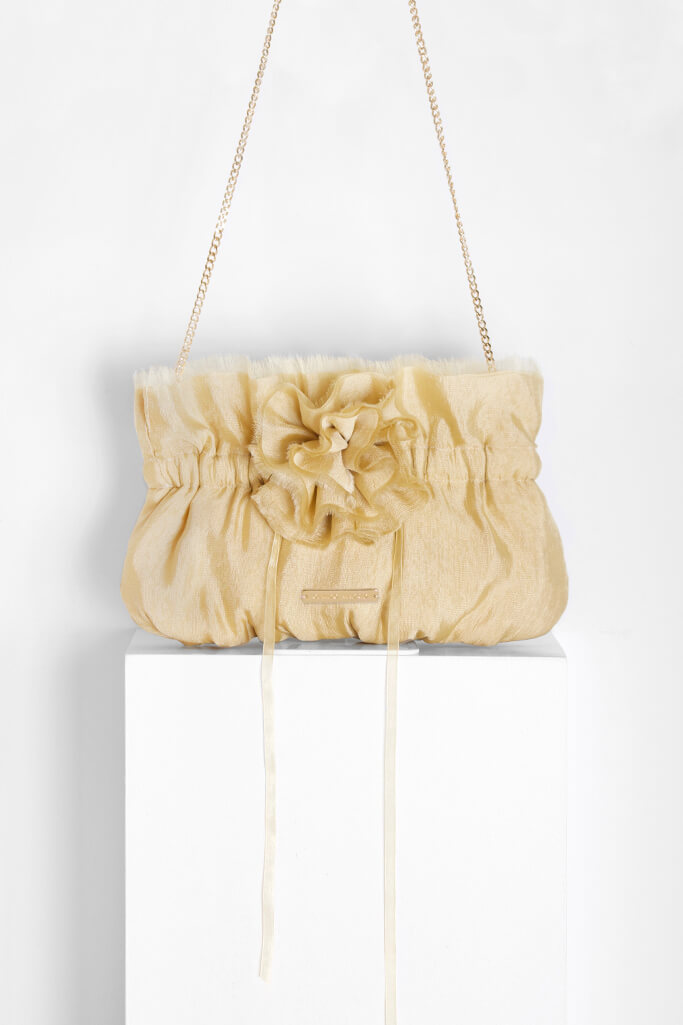 Bolso Valentina con Flor · Dorado