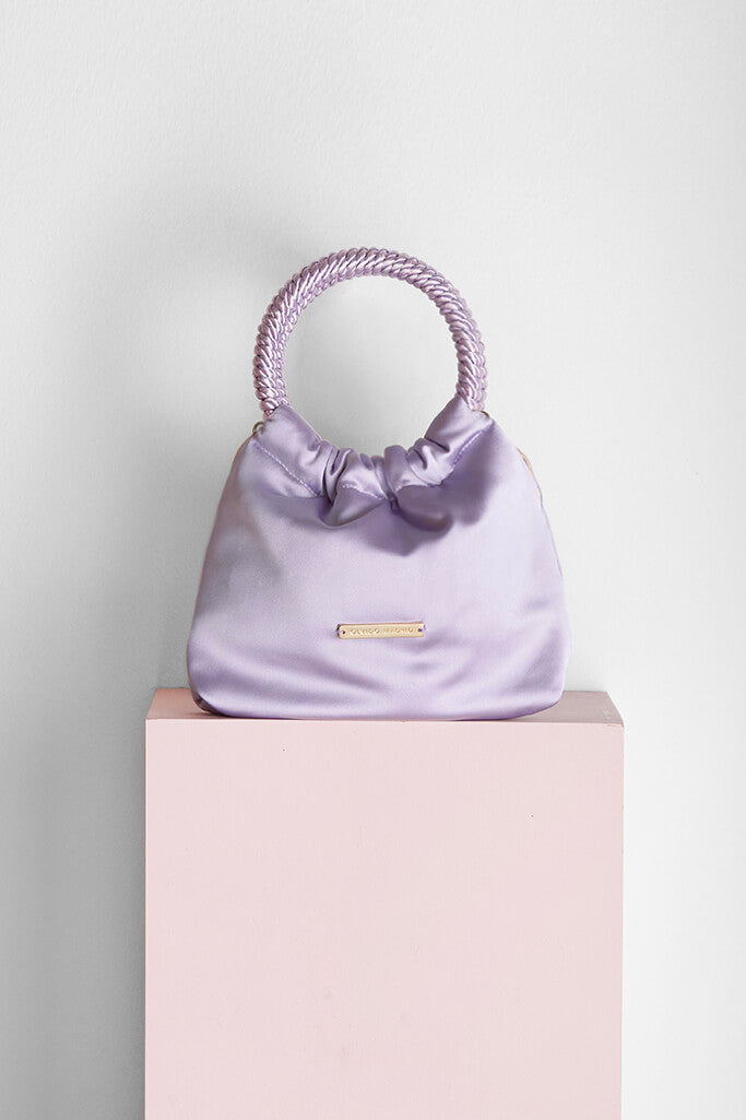 Bolso Mini-Prado · Satén Malva