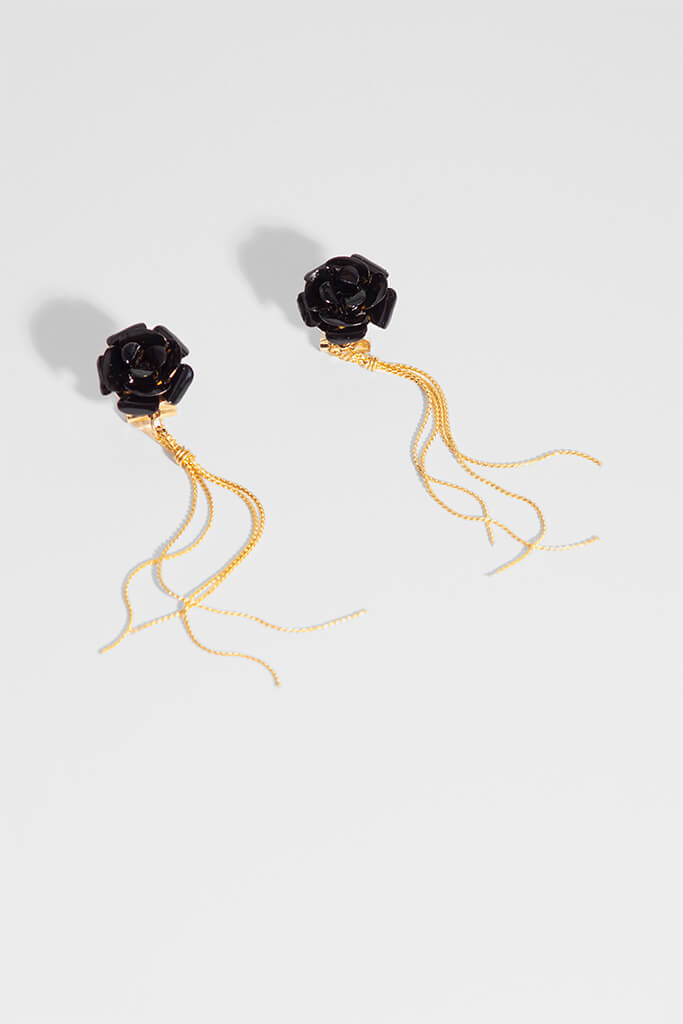 Pendientes Rose · Negro