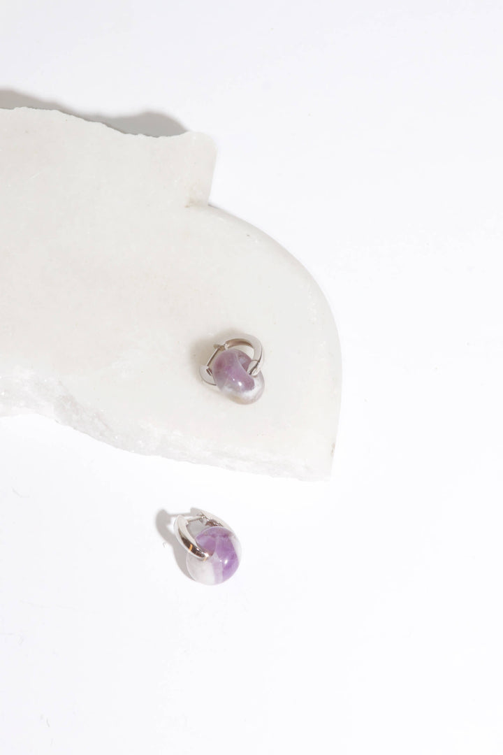Aros plata · Amatista