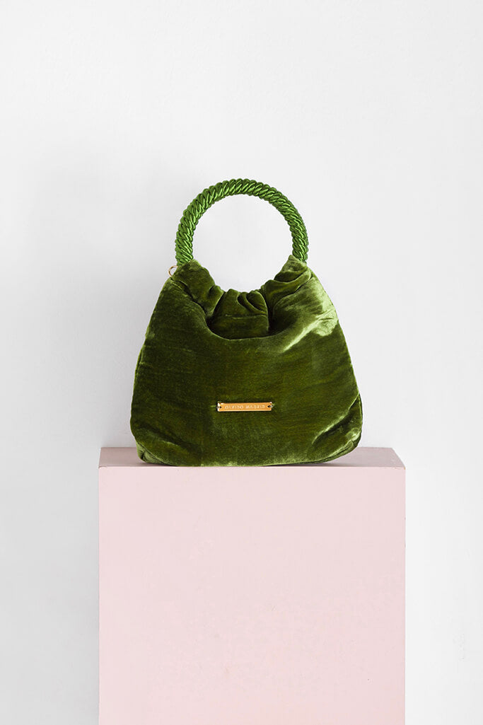 Bolso Mini-Prado · Terciopelo Verde Campo