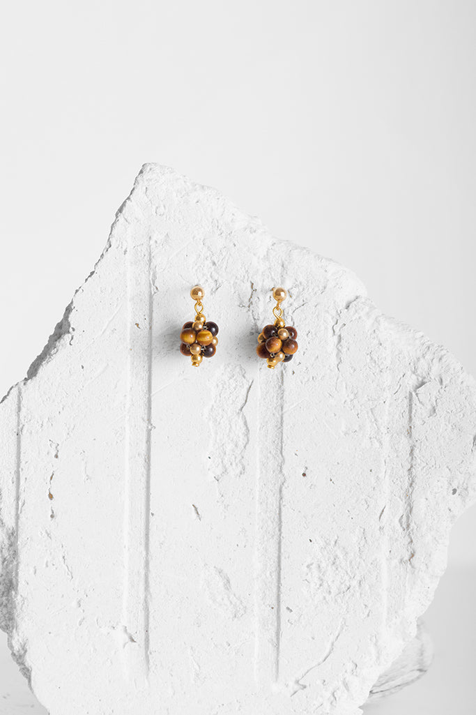 Pendientes Brown · Ojo de Tigre