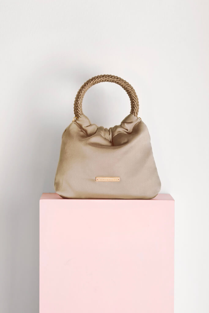 Bolso Mini-Prado · Satén Beige