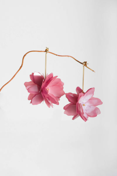 Pendientes Begonia · Flores Rosas