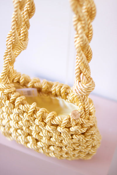 Bolso de cordón trenzado Concha · Amarillo Claro