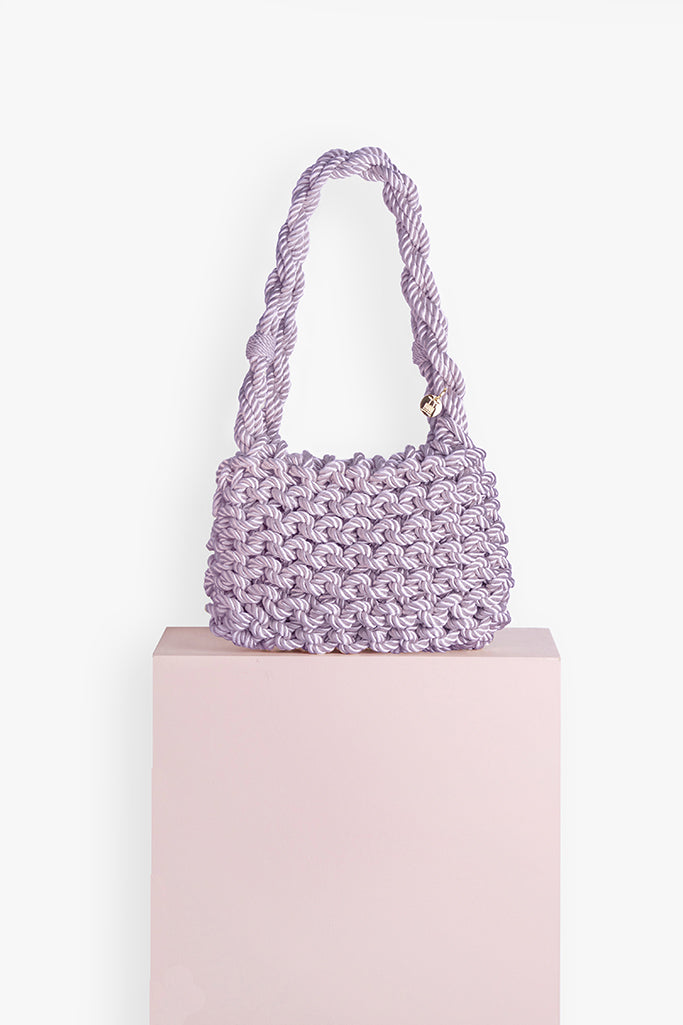 Bolso de cordón trenzado Concha · Malva