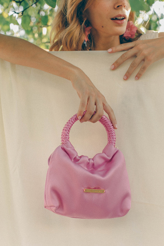 Bolso Mini-Prado · Satén Rosa Lady